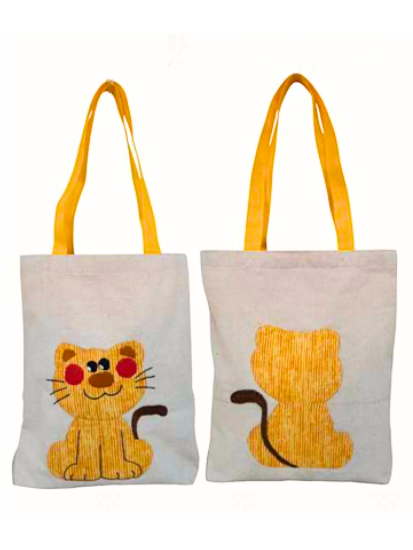 Kids Tote Bag with Cat Applique