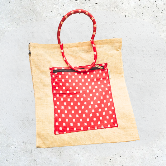 Jute Shopping Bag (includes pockets inside & out)