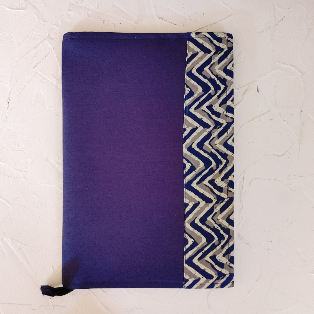 Fabric File Folder with zip closure & inner pockets