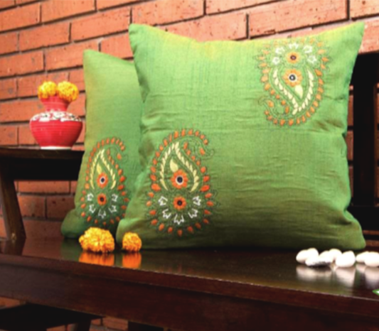 Hand Embroidered Cushion Covers (Set of 2)