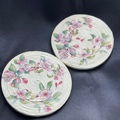 Large Round Decoupage Coasters (set of 2)