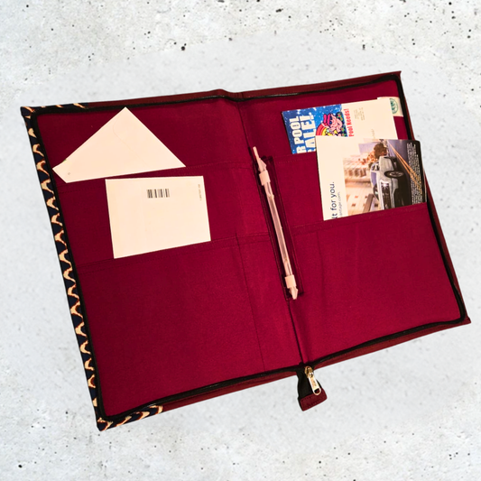 Fabric File Folder with zip closure & inner pockets