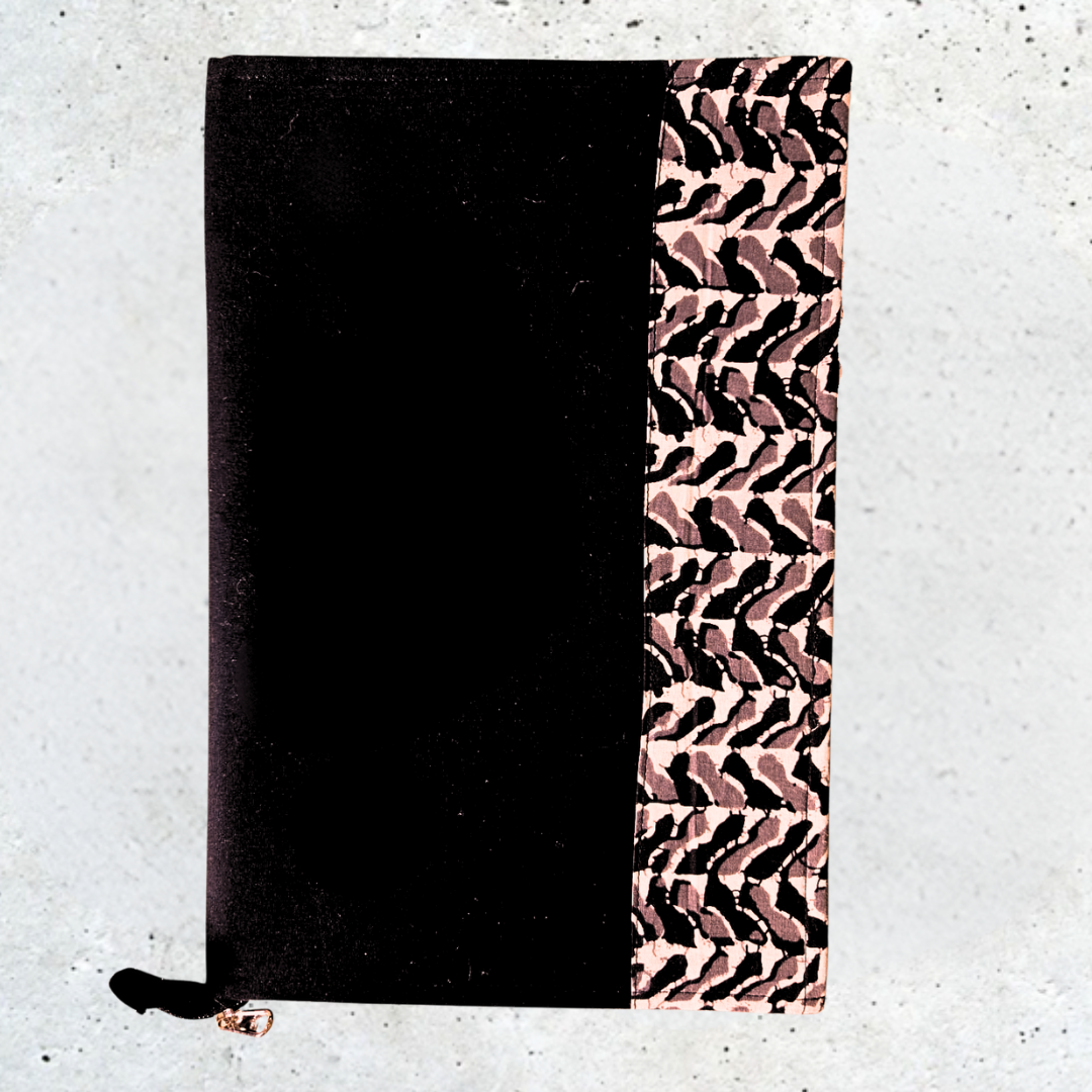 Fabric File Folder with zip closure & inner pockets