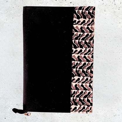 Fabric File Folder with zip closure & inner pockets