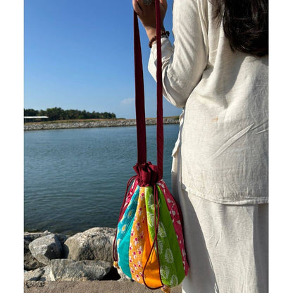 Multi Colored Cotton Batwa - Shoulder Bag