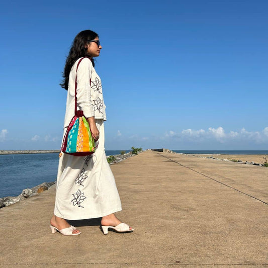 Multi Colored Cotton Batwa - Shoulder Bag