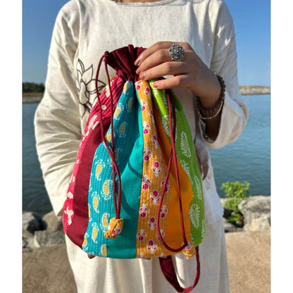 Multi Colored Cotton Batwa - Shoulder Bag