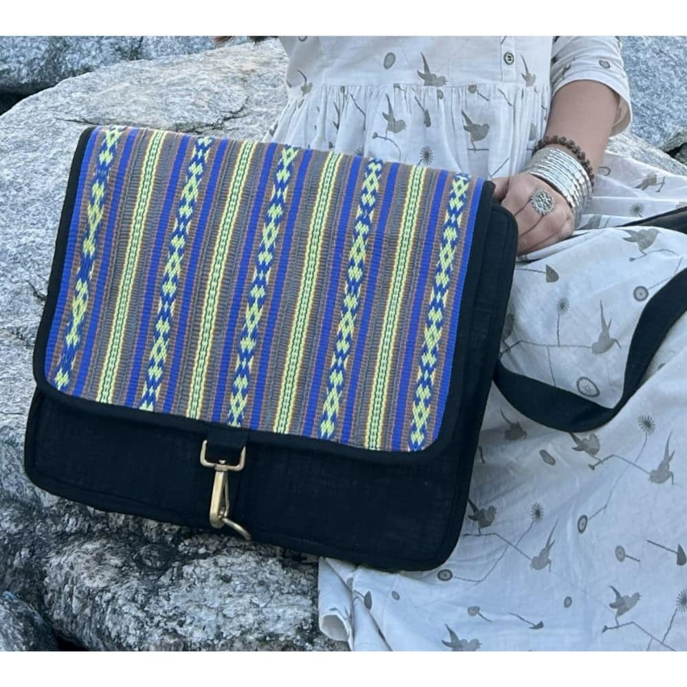 Laptop Bag - with Handwoven Inkle Loom