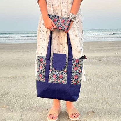 Tote Bag with matching wallet and bottle holder inside