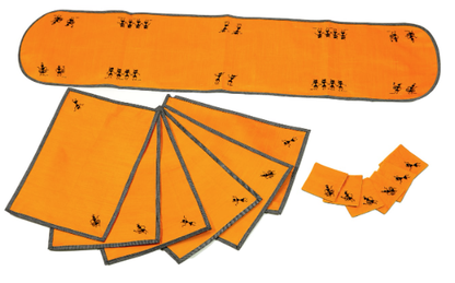 FABRIC TABLE RUNNER SET – Set of 1 table runner + 6 table mats + 6 coasters