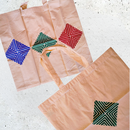 Rahi Grocery Bag with Block Printed Pattern