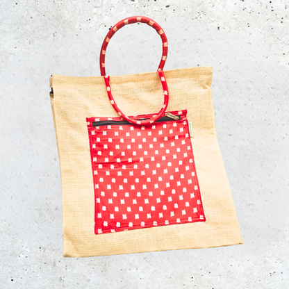 Jute Shopping Bag (includes pockets inside & out)