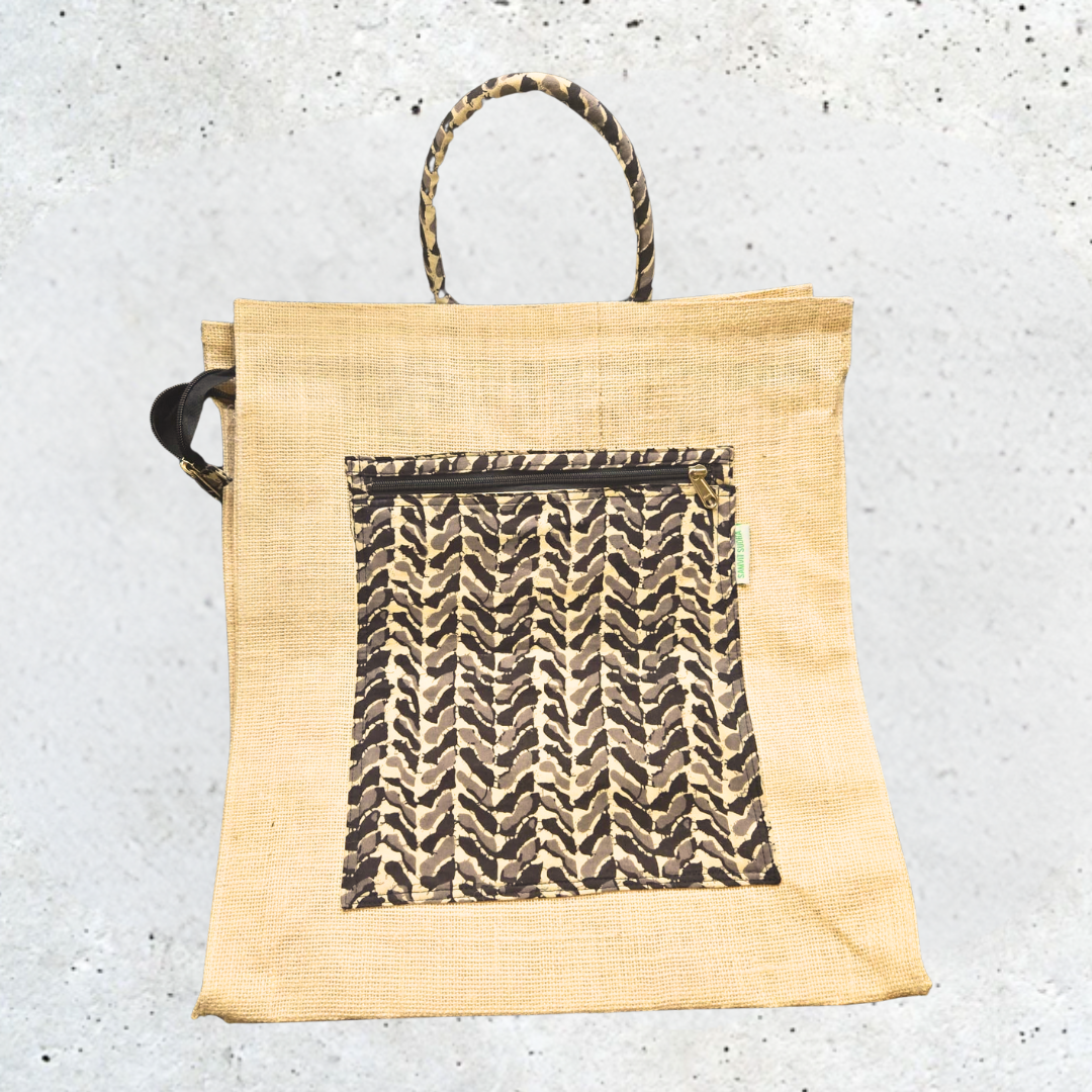 Jute Shopping Bag (includes pockets inside & out)