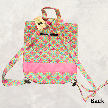 Quilted Backpack (cotton backpack)
