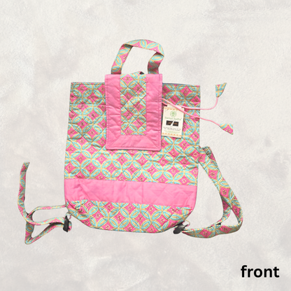 Quilted Backpack (cotton backpack)