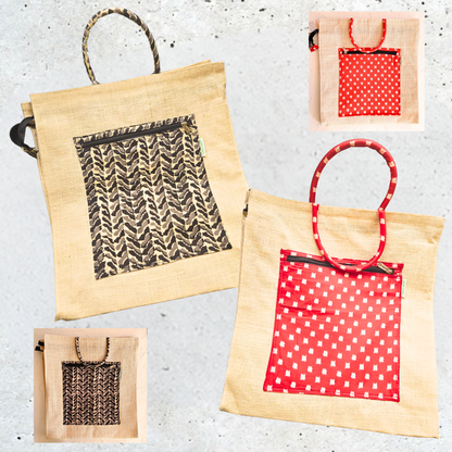 Jute Shopping Bag (includes pockets inside & out)