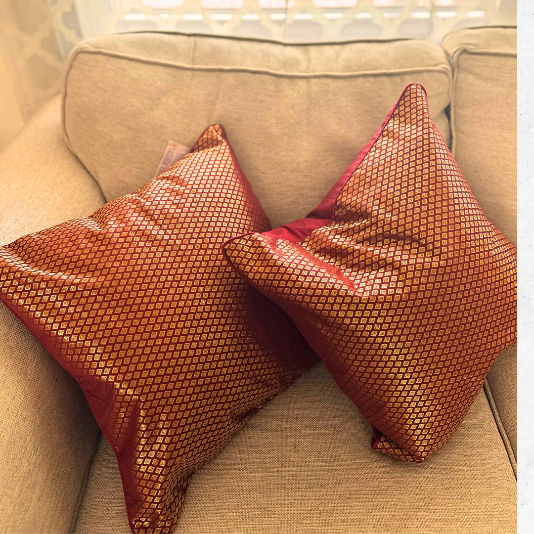 Brocade Cushion Covers (set of 2) 18” x 18"