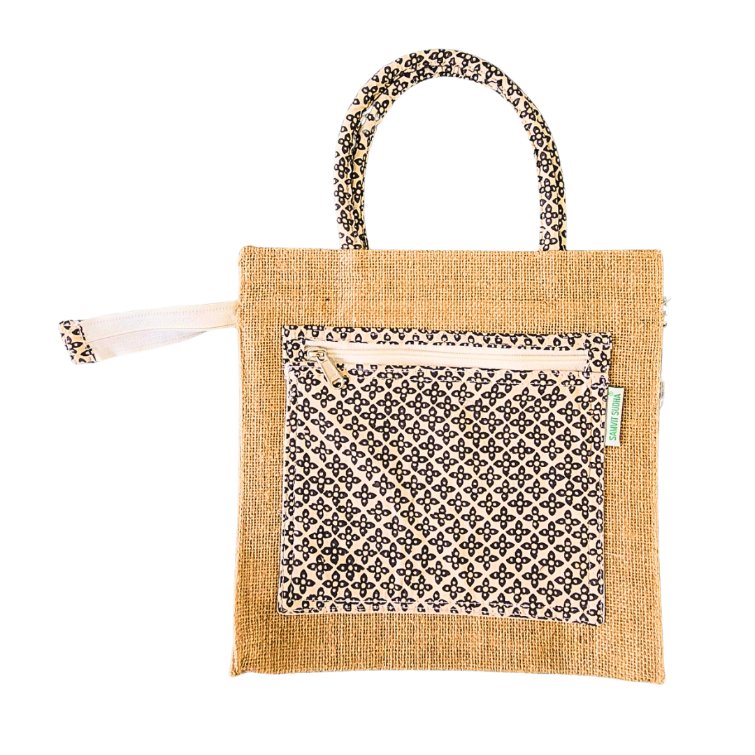 Jute Shopping Bag (includes pockets inside & out)