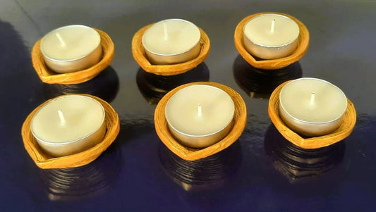 Diyas with wax tealights (set of 6)